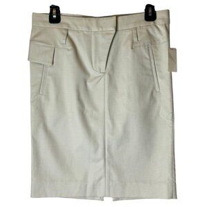 Helmut Lang Skirt Women 2 Beige Natural Textured Twill Pencil Skirt Careercore